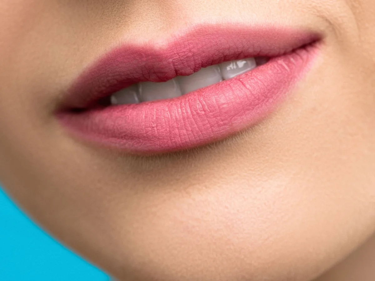 Close-up of soft, natural-looking lips after a subtle lip filler enhancement